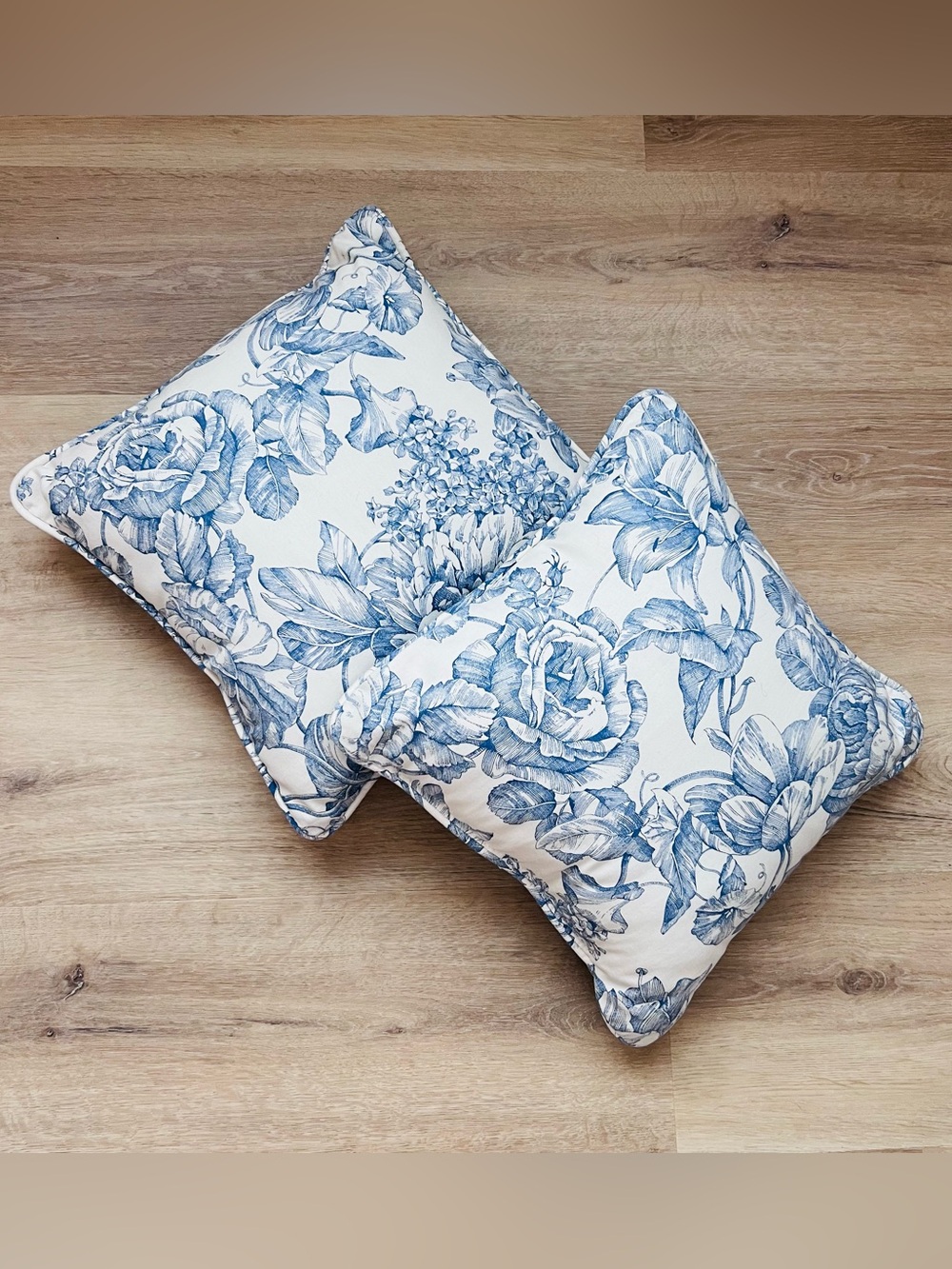 Waverly Garden Room Floral Cottagecore Chinoiserie Throw Pillows Set of 2